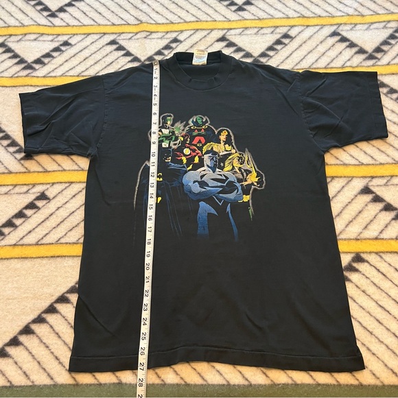 Vintage Fruit of the Loom Justice League T Shirt Superman Batman Black US Comps. - Picture 13 of 16